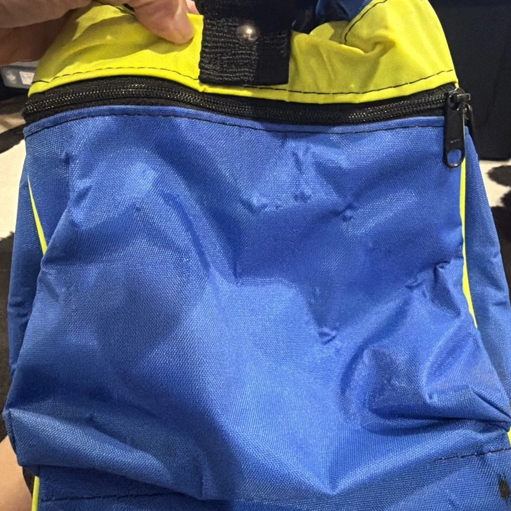 Vintage Mickey Bowl Mouse Brunswick Bowling Bag Blue Yellow Neon‎ 90s USA RARE